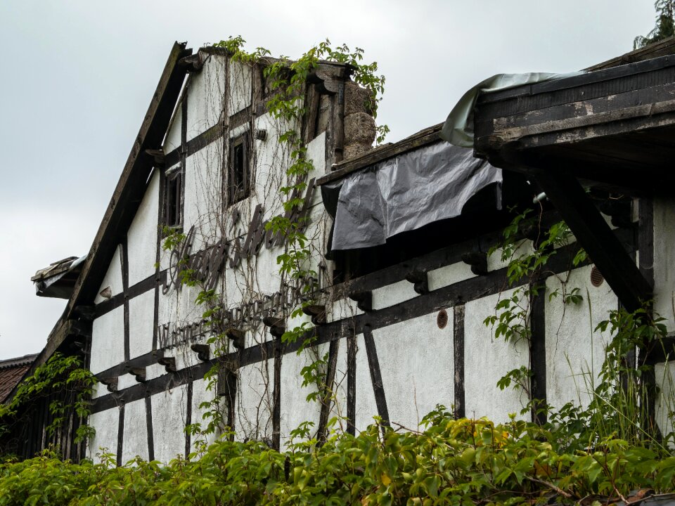 Broken abandoned old building