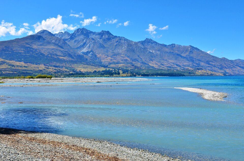 Lake blue sky the scenery