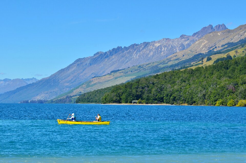 Lake blue sky the scenery