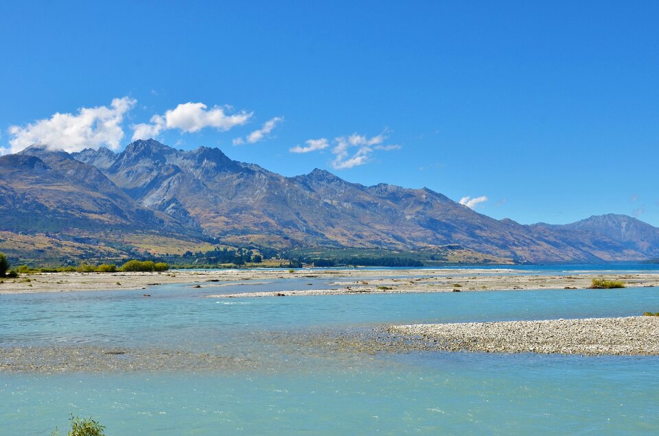 Lake blue sky the scenery