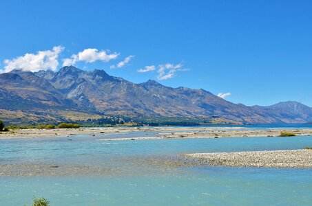 Lake blue sky the scenery photo