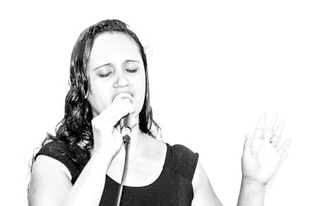 Singer singing worshiping photo