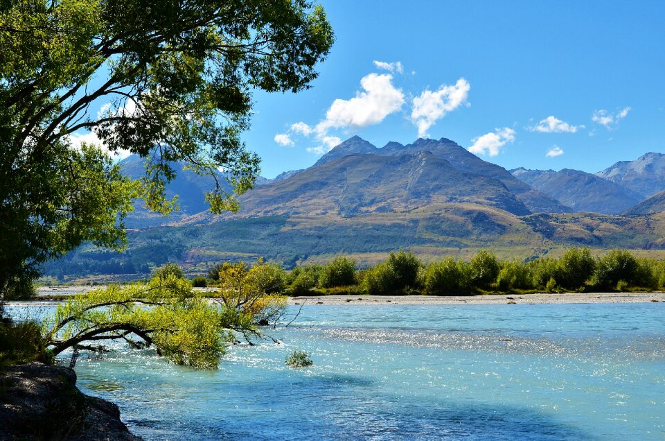 Lake blue sky the scenery