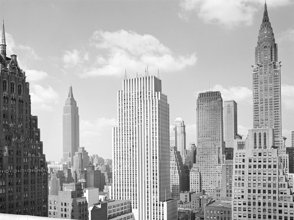 Samuel Gottscho - New York city. View from roof top in Tudor City (8/27/1941)