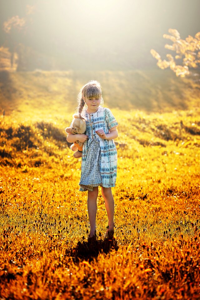 Girl teddy bear out
