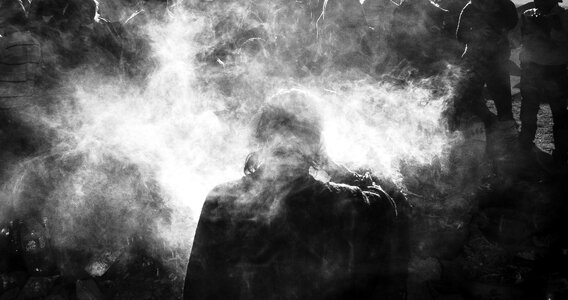 Ceremony smoke gray smoke