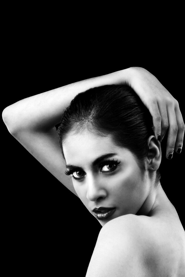 Portrait black and white naked