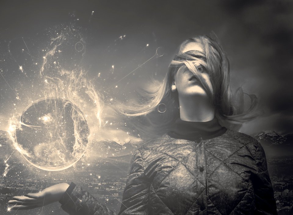Aionia Photomanipulation (Oracle Witch Girl) (Sepia, Cinema) - 0001