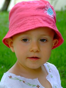 Pink cap face beautiful photo