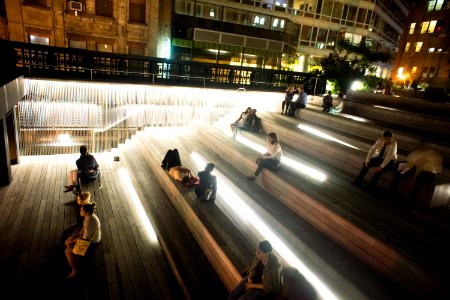 High Line night street theater photo