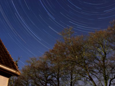 Startrails Backyard winter photo