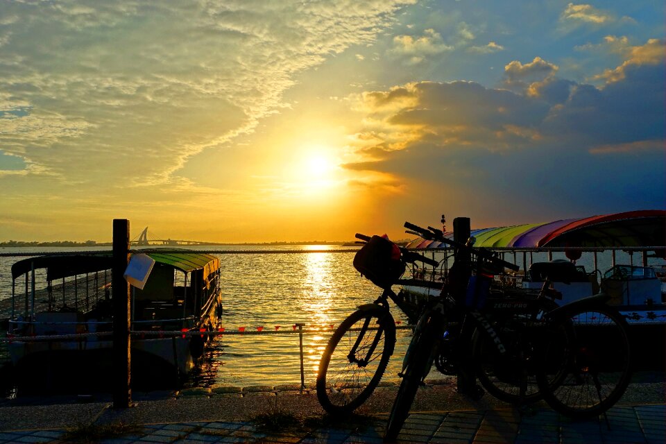 Bike sea sunset