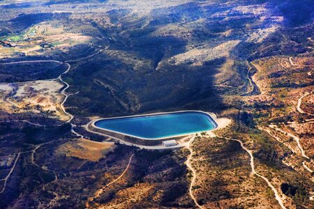 Plane view landscape mountains photo