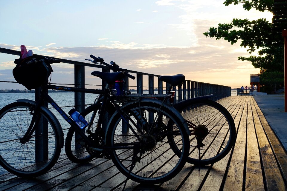 Bike sea sunset