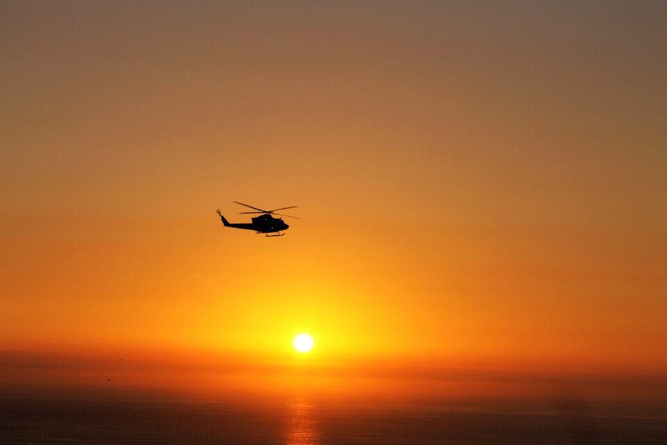 Helicopter sun sunset