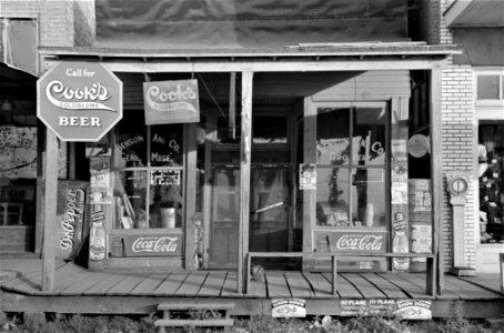 Call for Beer: Storefront in Altheimer, Arkansas, October 1938. photo