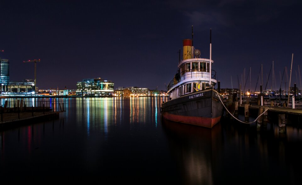 Urban harbour night
