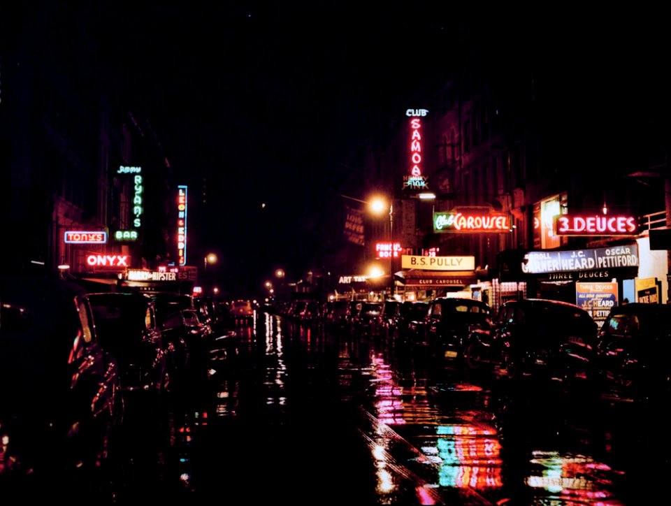 Mood Indigo: View down 52nd Street, New York, N.Y., ca. July 1948.
