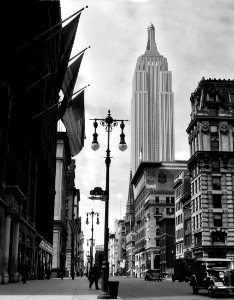 The Empire State Building from 41st St. and 5th Ave. New York City, July 4, 1933.