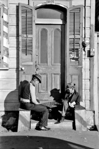 Siesta: Sunday afternoon in New Orleans, Louisiana. Men playing checkers. January 1941.