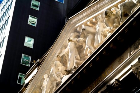 NYSE Pediment Close-Up w/Frieze photo