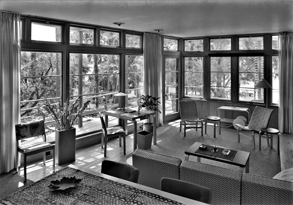 Swank Pad: Living room to window view inside the residence of Robert Glassford in Hobe Sound, Florida. March 31, 1941.