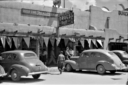 The Place to Be: Parade on fiesta day in Taos, New Mexico, July 1940.