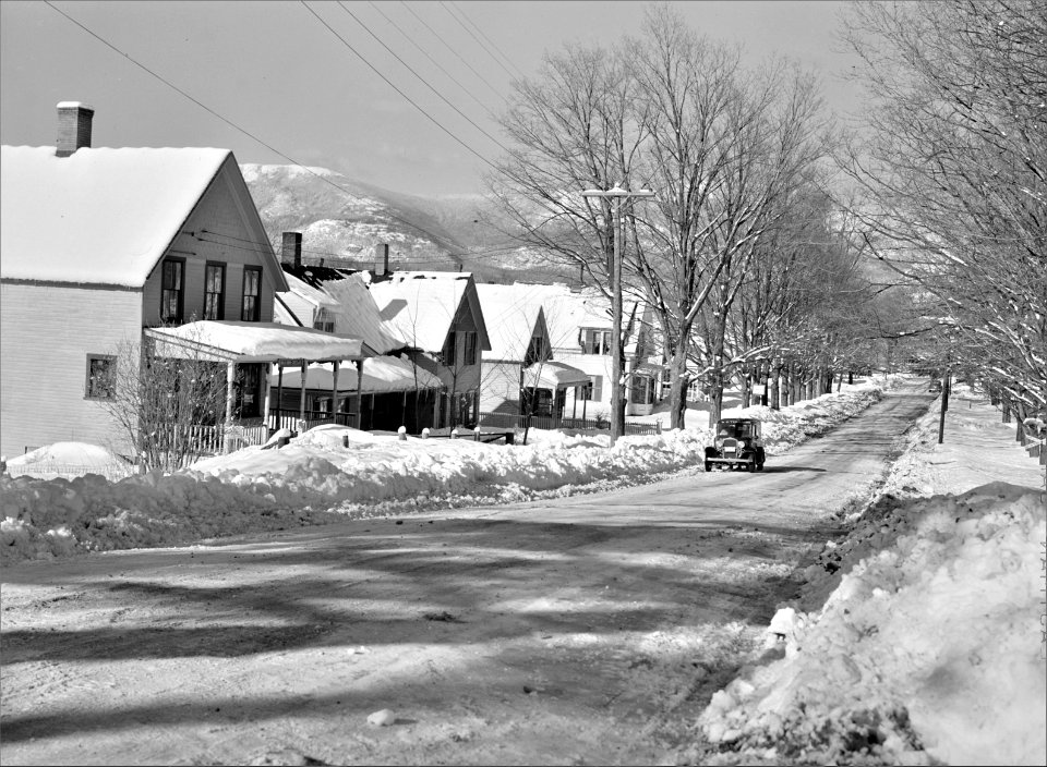 Deep Freeze: Residential section of North Conway, New Hampshire. February 1940.