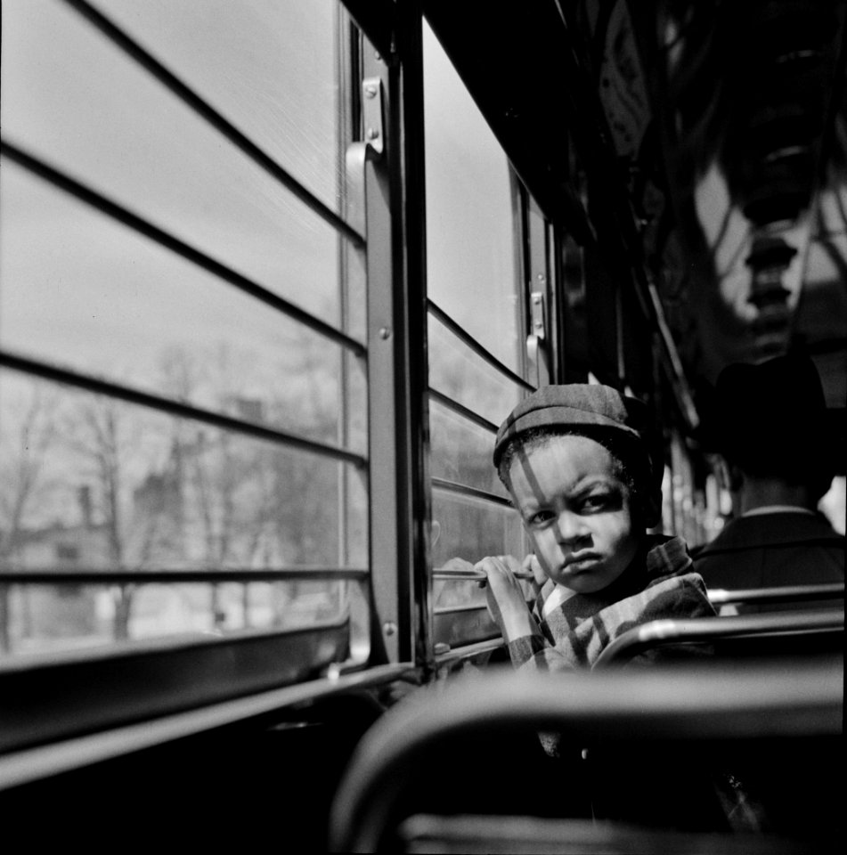 Washington, D.C. Little boy riding on a streetcar. 1943.