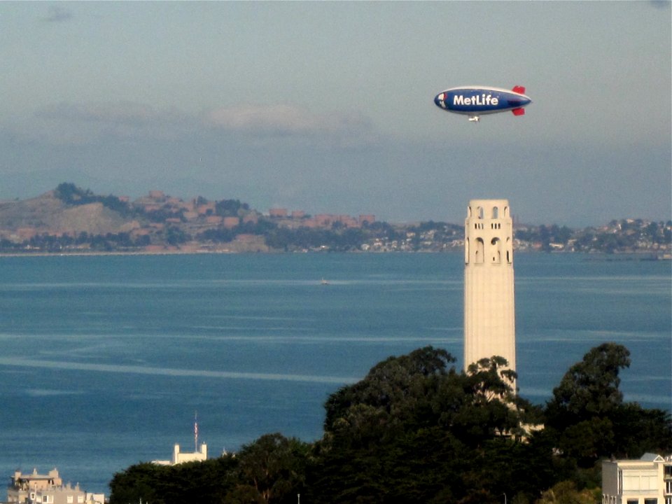 Blimp Over Coit Tower