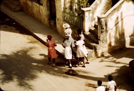 Youths in the Afternoon: Street scene, Christiansted, St. Croix island, Virgin Islands, 1942. photo