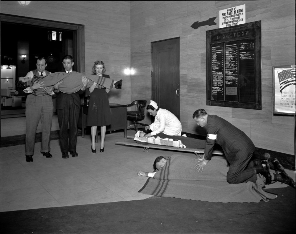 It's a Wrap: Potomac Electric Power Co. Building. Air raid equipments and personnel. 1941-45