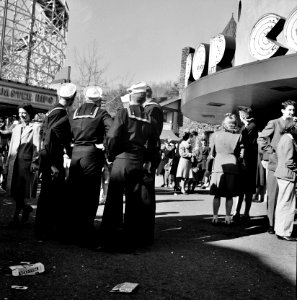 Fleet's In: Sailors at Glen Echo amusement park. Maryland. March 1943. photo