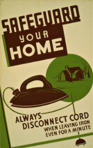 A WPA poster promoting home safety circa 1940. photo