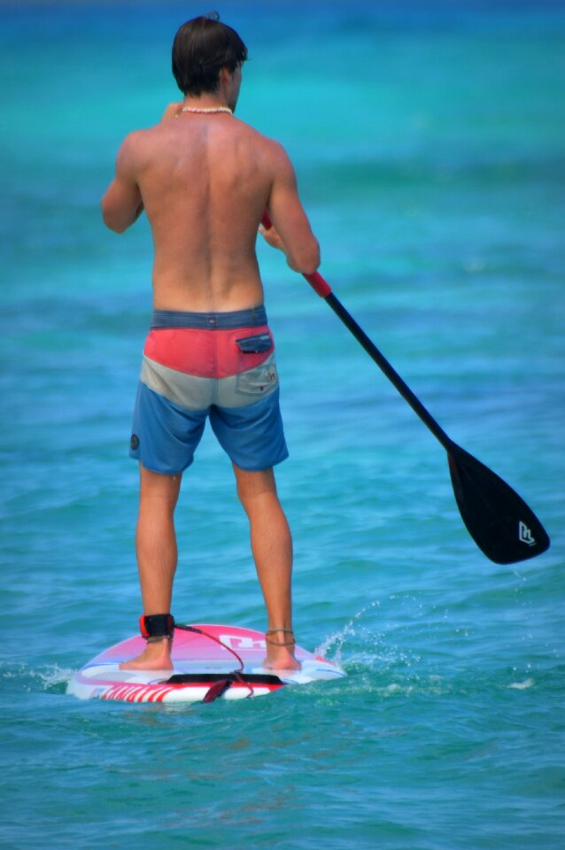 Sea swim shorts surfboard photo