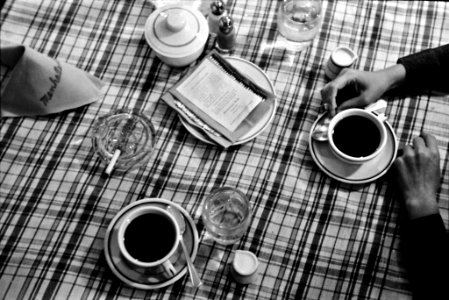 Table Study: After dinner coffee, restaurant, Lufkin, Texas. April 1939. photo