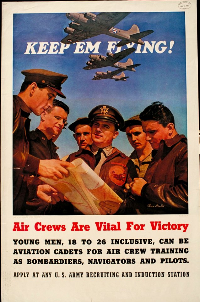 WWII recruiting poster by artist Ivan Dimitri, 1942.