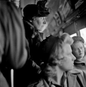 Lookout: Washington, D.C. Riding on a streetcar. March 1943. photo