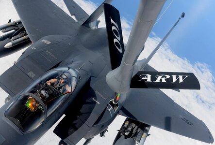 Flying f-15 strike eagle