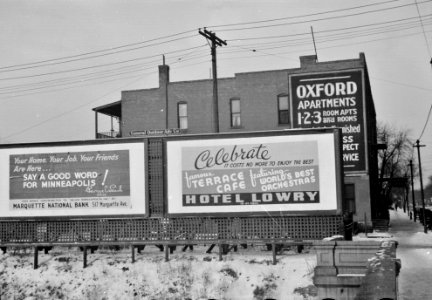 Say A Good Word: Signs in Minneapolis, Minnesota. April 1937. photo