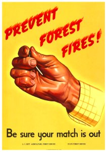 A forest fire prevention poster from 1944.