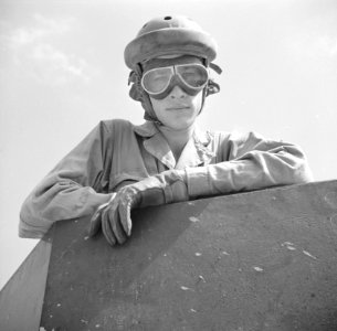 Tank driver at Fort Belvoir, Virginia. August 1941.