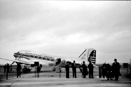 Waiting at the Airport in Pittsburgh, Pennsylvania, April 1940. photo