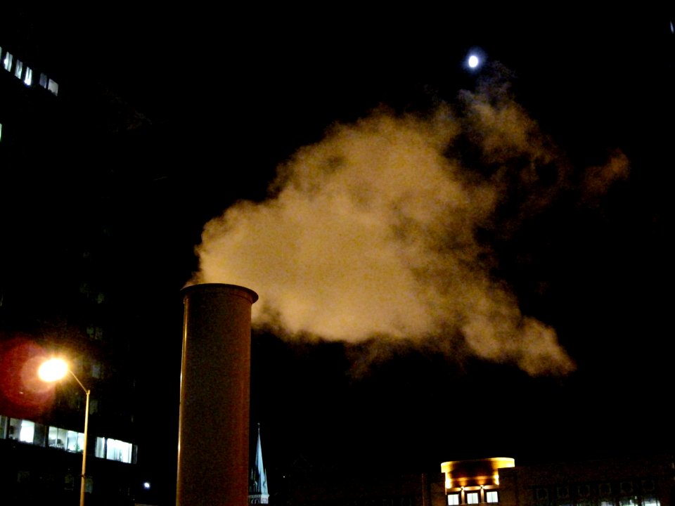 Steam Pipe Under the Moon
