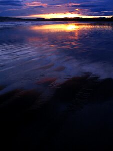 Sea ocean sunset beach photo