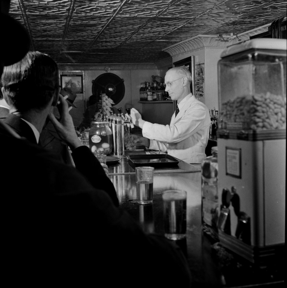 Bob's Place: Bob, the bartender at the Sea Grill, 1943.