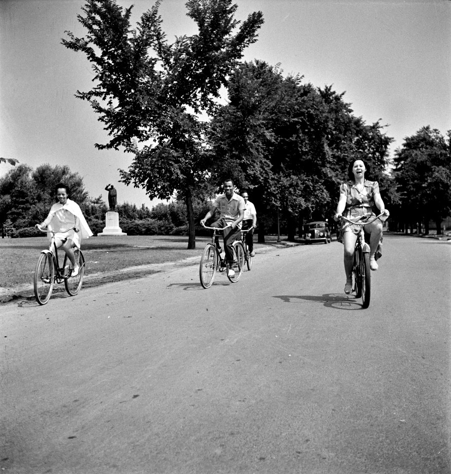 Sunday cyclists in East Potomac Park, Washington, D.C. 1942.