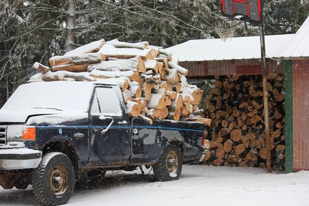 Wood logs stack