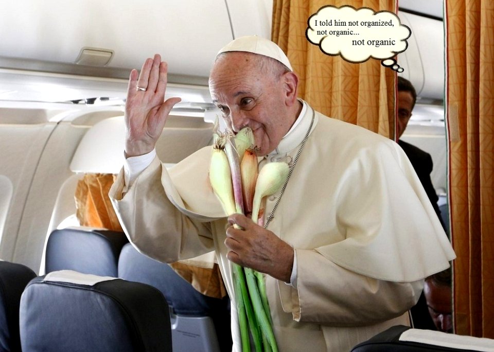 POPE confused about organized and Organic