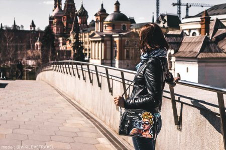Woman posing, Moscow Kremlin photo